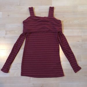 Motherhood maternity cold shoulder rust top